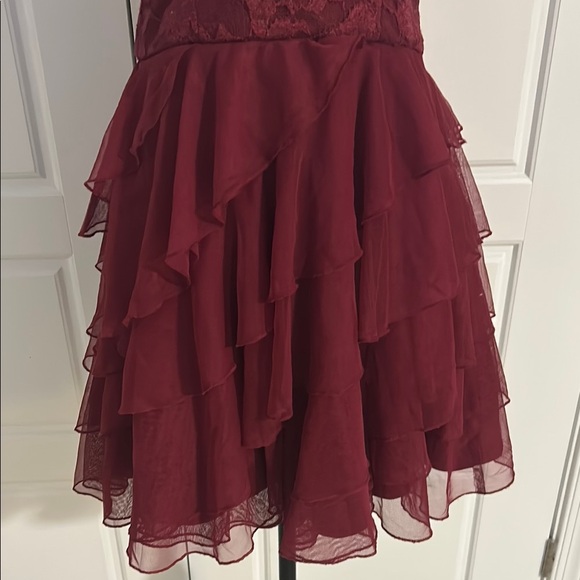 Love Reign Vintage Y2K Strapless Prom Dress Sweetheart Neckline Lace Ruffle - Picture 3 of 10